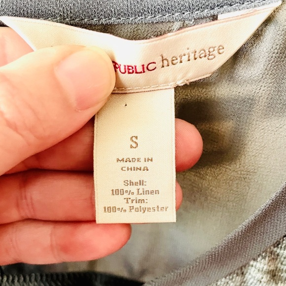 Banana Republic Heritage 100% linen mesh back short sleeve tee SZ S gray - Picture 8 of 9